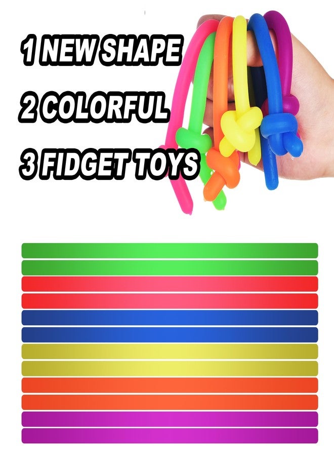 Rtinsd String Stretchy Fidget Toys for Kids, 12 Packs Silly Noodles Adults Stretch String for School Classroom Rewards Back to School - Image 2